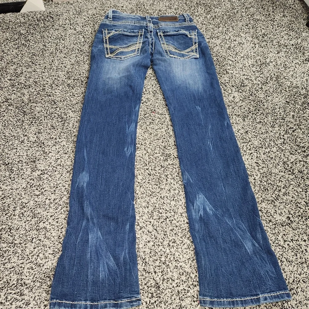 Bke Aiden Boys Jeans Size 26 R, Stretch Darkwash Thick Stitch 30